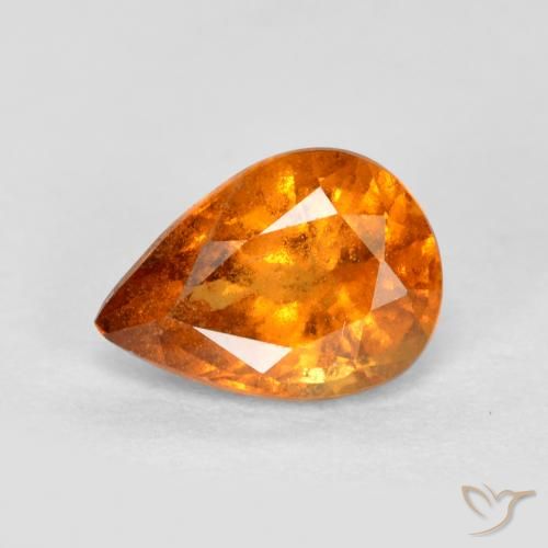 0.81ct Natural Laranja brilhante granada hessonita, Formato de pêra, SI