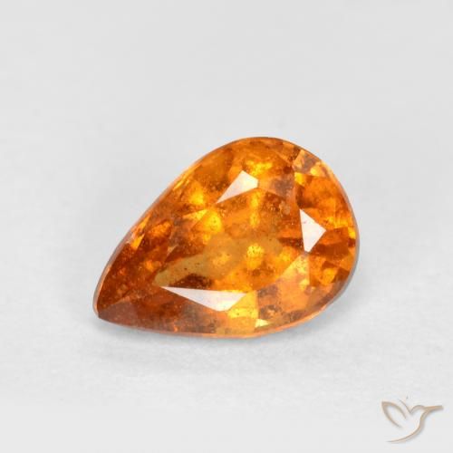 0.71ct Natural Laranja brilhante granada hessonita, Formato de pêra, SI