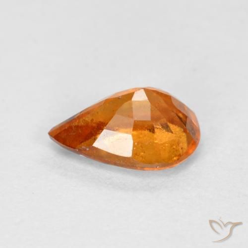 granada hessonita Laranja brilhante Natural 0.71ct, Formato de pêra, SI