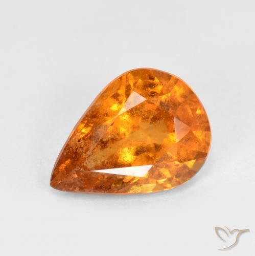 1.11ct Natural Laranja brilhante granada hessonita, Formato de pêra, SI