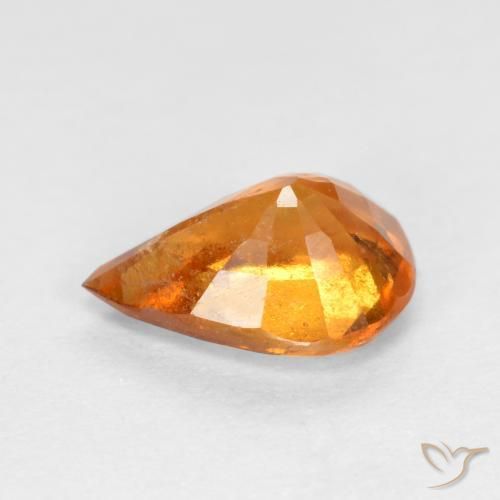 granada hessonita Laranja brilhante Natural 1.11ct, Formato de pêra, SI
