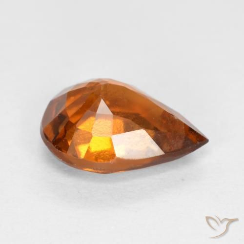 granada hessonita Laranja médio-escuro Natural 1.22ct, Formato de pêra, SI