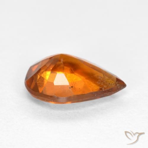 Granada hessonita laranja natural 1,11ct, formato de pêra, SI