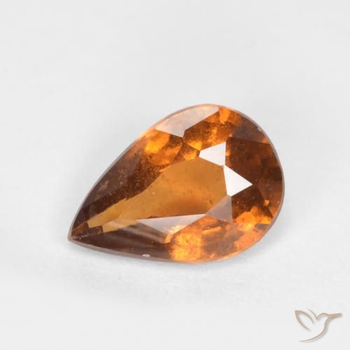 0.70ct Natural Laranja Profundo granada hessonita, Formato de pêra, SI