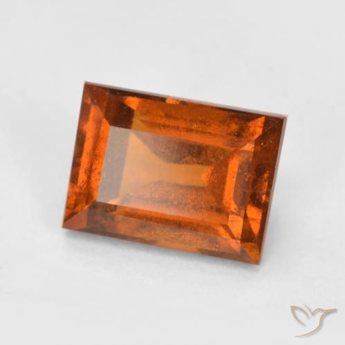 granada hessonita Laranja médio-escuro Natural 1.28ct, baguete, VS