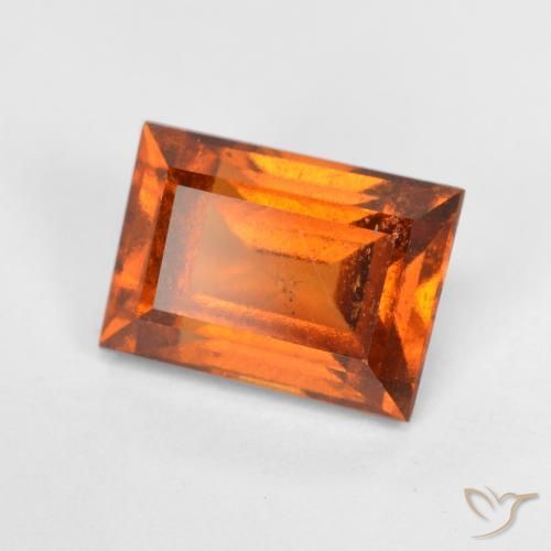 1.56ct Natural Laranja Profundo granada hessonita, baguete, VS-SI