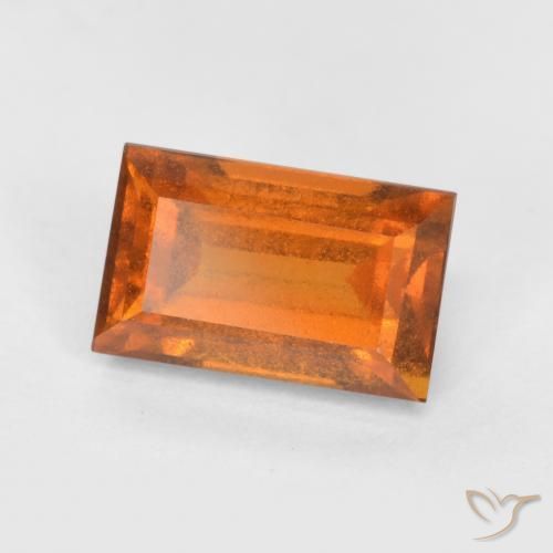 1.51ct Natural Laranja Profundo granada hessonita, baguete, VS-SI