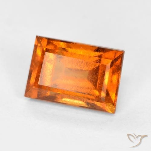 granada hessonita Laranja Médio Natural 1.21ct, baguete, VS-SI