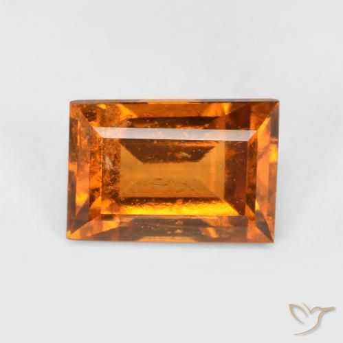 granada hessonita Laranja amarelado Natural 1.22ct, baguete, VS-SI