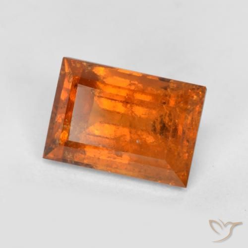 1.49ct Natural fogo laranja granada hessonita, baguete, SI