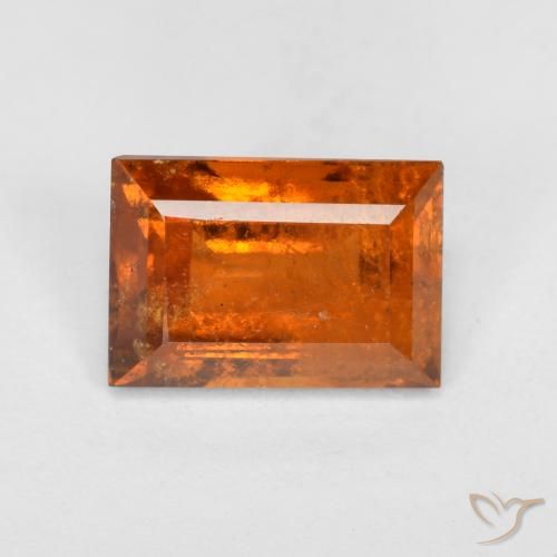 granada hessonita fogo laranja Natural 1.49ct, baguete, SI