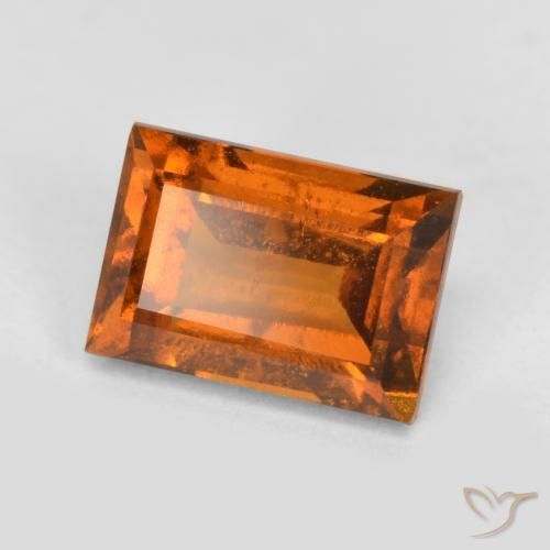 granada hessonita Laranja Médio Natural 1.40ct, baguete, VS-SI