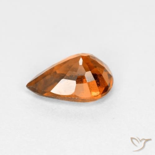 granada hessonita Laranja médio-escuro Natural 0.78ct, Formato de pêra, VS-SI