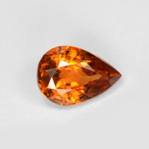 Granada hessonita laranja natural 0,74ct, formato de pêra, VS