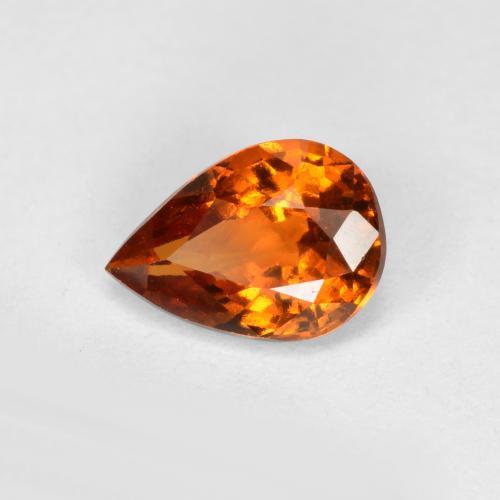 Granada hessonita laranja natural 0,74ct, formato de pêra, VS