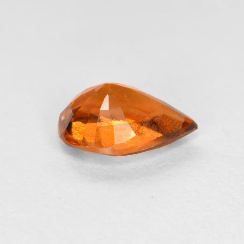 Granada hessonita laranja natural 0,74ct, formato de pêra, VS