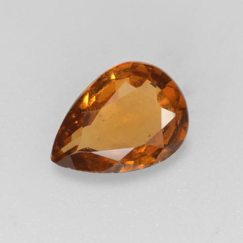 Granada hessonita laranja natural 0,53ct, formato de pêra, VS