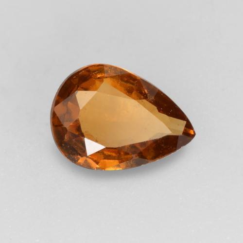 Granada hessonita laranja natural 0,53ct, formato de pêra, VS