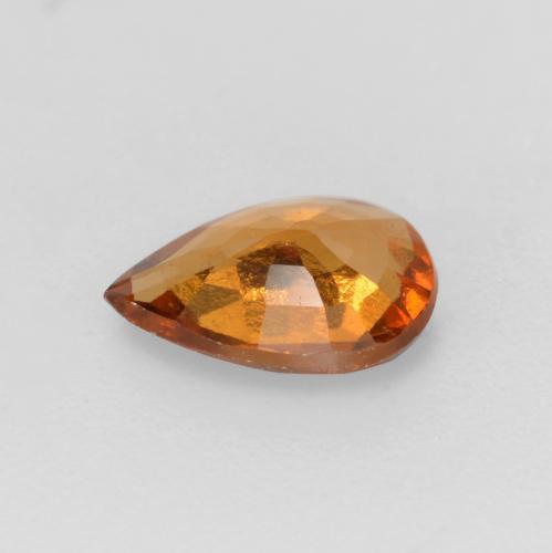Granada hessonita laranja natural 0,53ct, formato de pêra, VS
