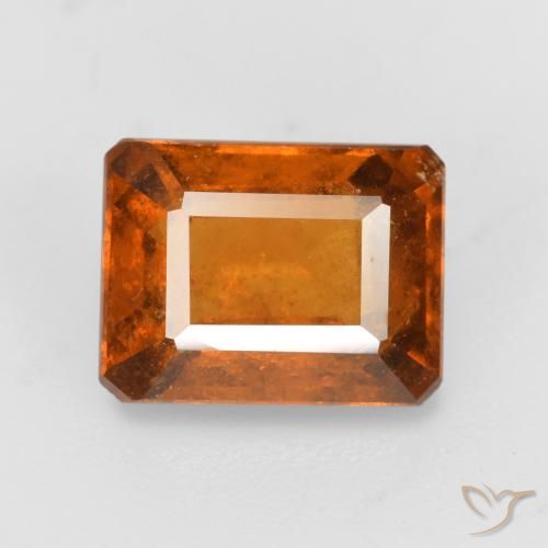 2.08ct Natural âmbar laranja granada hessonita, Corte Esmeralda, SI
