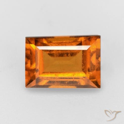 1.57ct Natural Laranja Profundo granada hessonita, baguete, VS