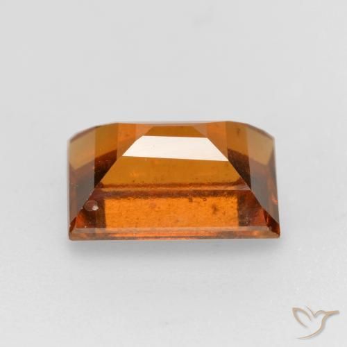 granada hessonita Laranja Profundo Natural 1.57ct, baguete, VS