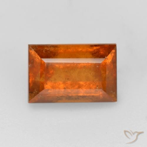 1.37ct Natural Laranja Profundo granada hessonita, baguete, SI
