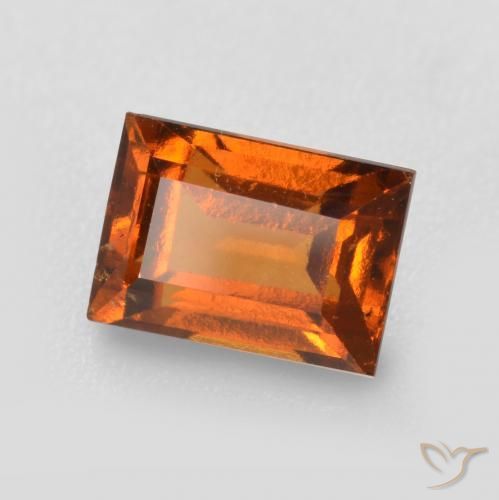 1.39ct Natural Laranja Profundo granada hessonita, baguete, VS