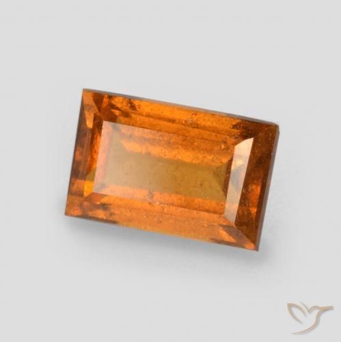 granada hessonita Laranja amarelado Natural 1.08ct, baguete, SI