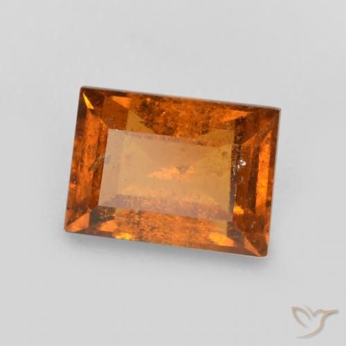 1.26ct Natural Laranja médio-escuro granada hessonita, baguete, SI