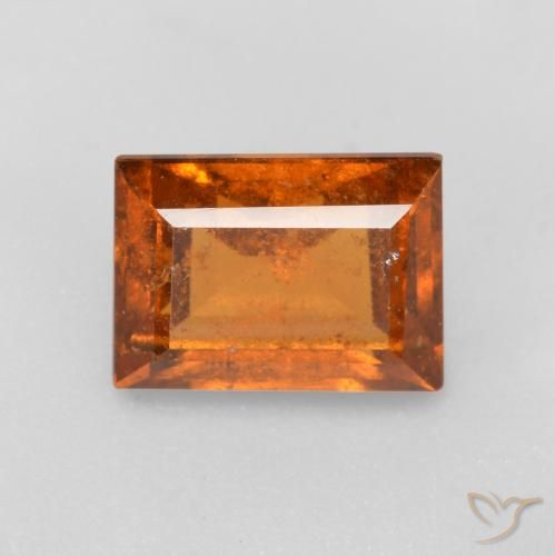 granada hessonita Laranja médio-escuro Natural 1.26ct, baguete, SI