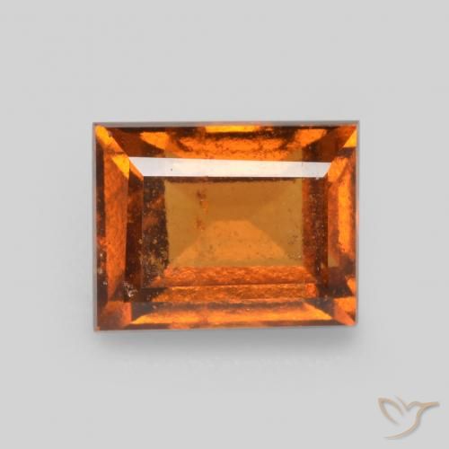 granada hessonita Laranja Profundo Natural 1.31ct, baguete, VS-SI