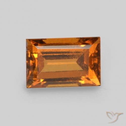 0.91ct Natural Laranja Profundo granada hessonita, baguete, VS