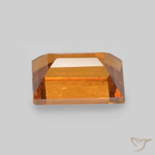 granada hessonita Laranja Profundo Natural 0.91ct, baguete, VS