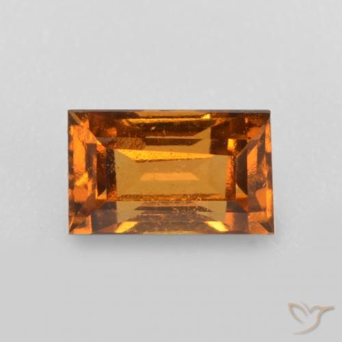 0.76ct Natural Laranja acastanhado granada hessonita, baguete, VS