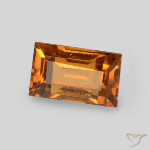 granada hessonita Laranja acastanhado Natural 0.76ct, baguete, VS