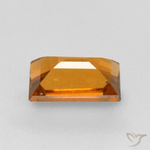 granada hessonita Laranja acastanhado Natural 0.76ct, baguete, VS