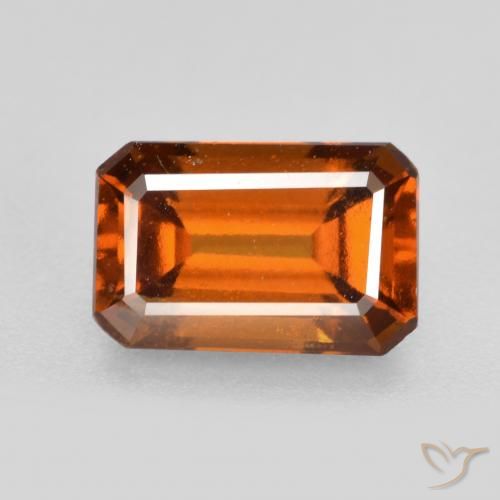 2.15ct Natural Laranja médio-escuro granada hessonita, Corte Esmeralda, VS-SI