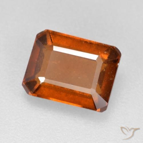 granada hessonita laranja avermelhado Natural 2.70ct, Corte Octógono / Esmeralda, SI