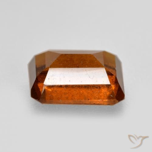 granada hessonita laranja avermelhado Natural 2.70ct, Corte Octógono / Esmeralda, SI