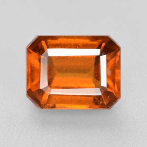 Granada hessonita laranja natural 2,95ct, corte esmeralda, VS-SI