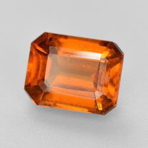 Granada hessonita laranja natural 2,95ct, corte esmeralda, VS-SI
