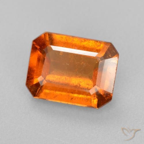 granada hessonita Laranja Médio Natural 2.11ct, Corte Octógono / Esmeralda, SI