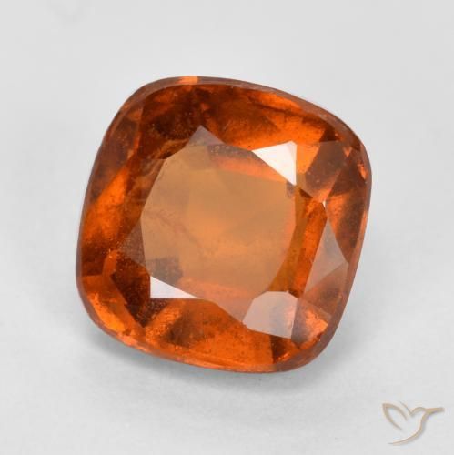granada hessonita Laranja Profundo Natural 2.05ct, Almofada, SI