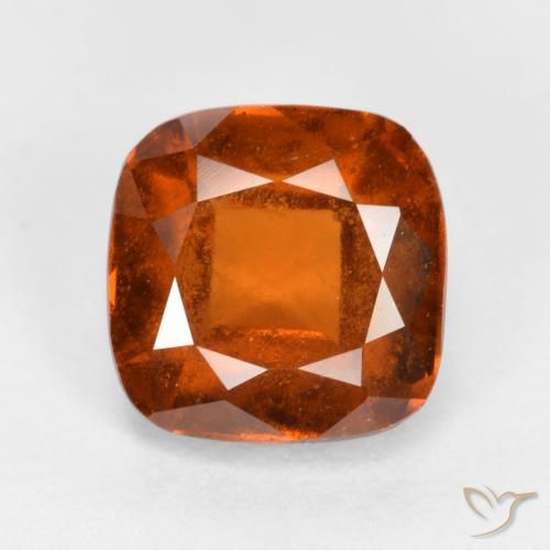 2.01ct Natural Laranja escuro granada hessonita, Almofada, SI