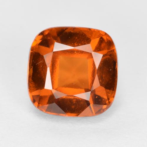 Granada hessonita laranja natural 2,18ct, almofada cortada, VVS-VS