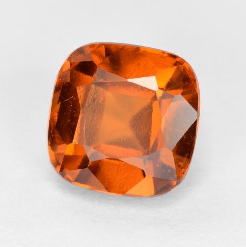 Granada hessonita laranja natural 2,18ct, almofada cortada, VVS-VS