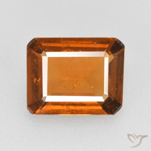 2.11ct Natural Laranja Médio granada hessonita, Corte Esmeralda, VS-SI