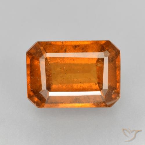 Granada hessonita laranja de 2,66 quilates, octógono de 9 x 6,4 mm cortado do Sri Lanka, Photo A