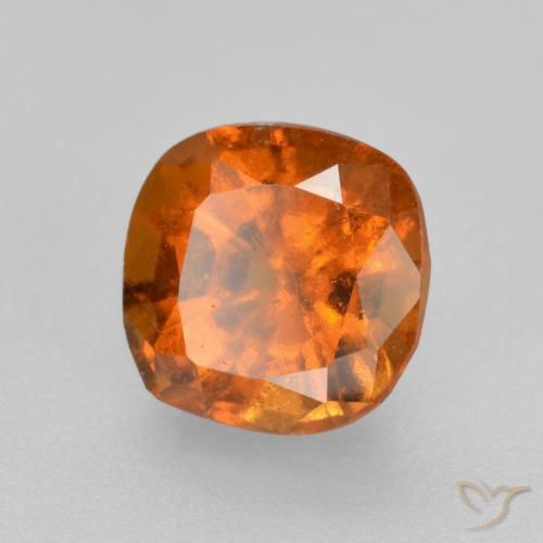 granada hessonita Laranja Profundo Natural 1.42ct, Almofada, VS-SI